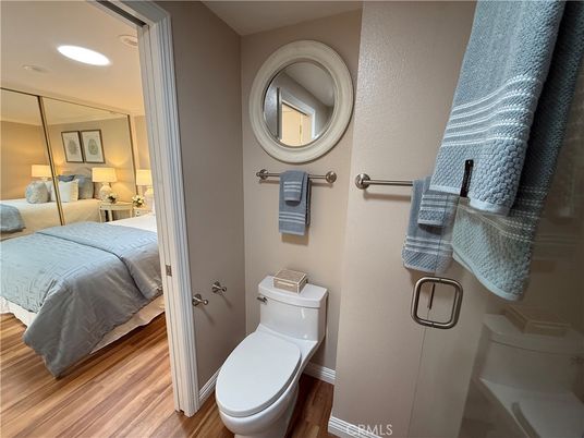 Bathroom, Bedroom, Interior, Recessed Lighting, Wood Texture Flooring