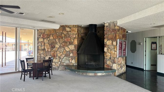 Dining room, Interior, Recessed Lighting, Stone Walls