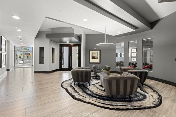 Interior, Living room, Pendant Lights, Recessed Lighting, Wood Texture Flooring