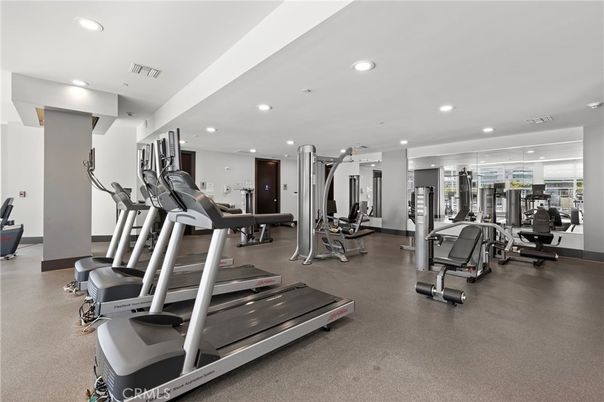 Fitness Equipment, Gym, Interior, Recessed Lighting