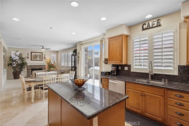Dining room, Fireplace, Interior, Kitchen, Recessed Lighting