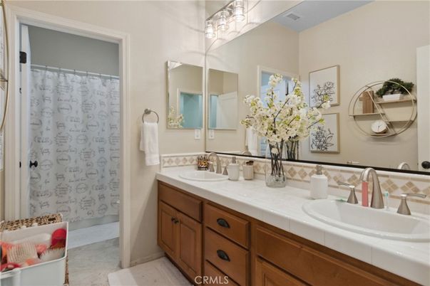 Bathroom, Dual Sink Vanities, Interior, Tile Countertops