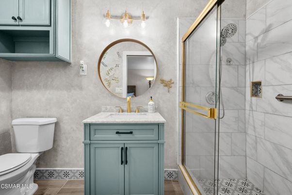 Bathroom, Glass Shower, Interior, Marble Walls