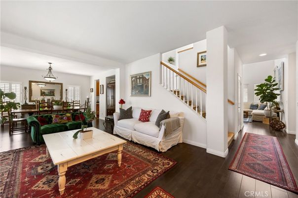 Dining room, Interior, Living room, Pendant Lights, Recessed Lighting, Wood Texture Flooring