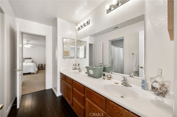 Bathroom, Bedroom, Dual Sink Vanities, Interior, Wood Texture Flooring