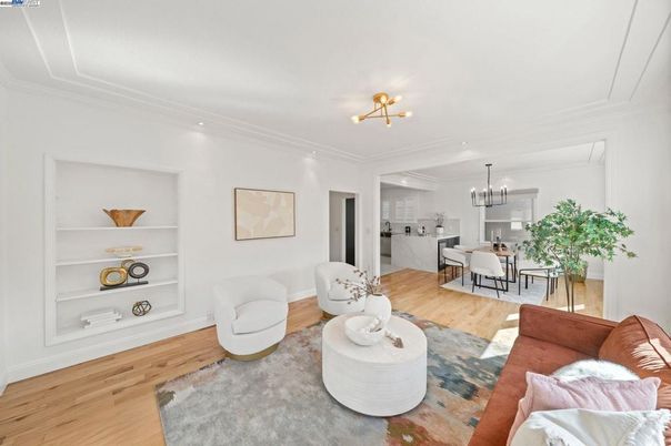 Chandelier, Dining room, Interior, Kitchen, Living room, Pendant Lights, Recessed Lighting, Wood Texture Flooring
