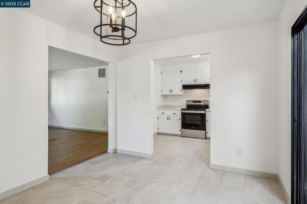 Interior, Kitchen, Pendant Lights, Stainless Steel Appliances, Wood Texture Flooring