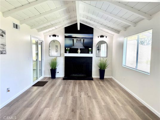 Fireplace, Interior, Wood Texture Flooring