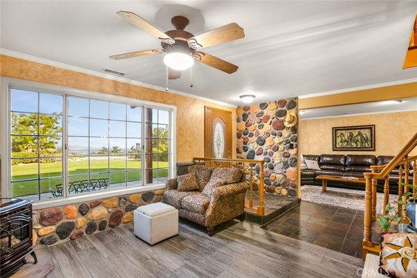 Interior, Living room, Stone Walls, Wood Texture Flooring