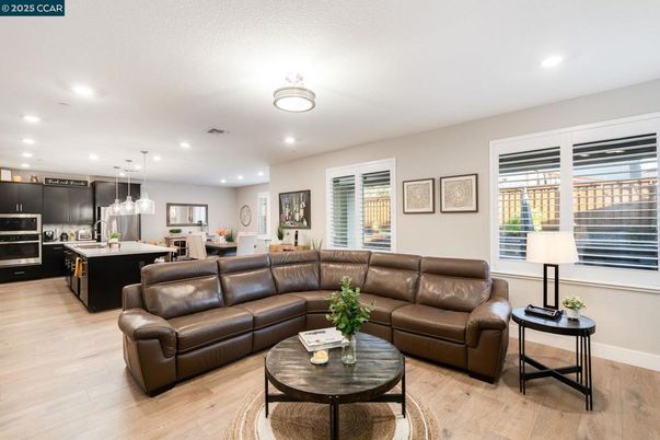 Dining room, Interior, Kitchen, Living room, Pendant Lights, Recessed Lighting, Wood Texture Flooring