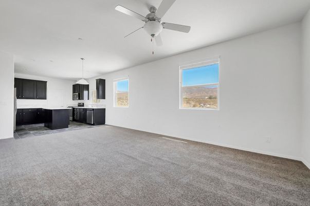 Empty room, Interior, Kitchen, Pendant Lights