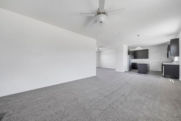 Empty room, Interior, Kitchen, Pendant Lights