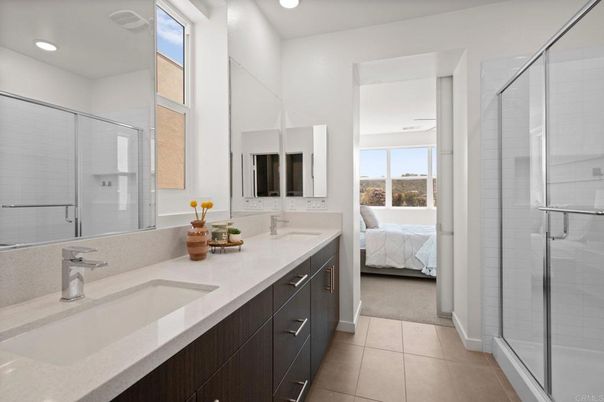 Bathroom, Bedroom, Dual Sink Vanities, Glass Shower, Interior, Recessed Lighting