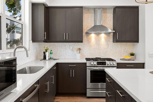 Interior, Kitchen, Stainless Steel Appliances, Wood Texture Flooring