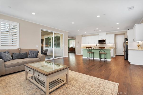 Interior, Kitchen, Living room, Recessed Lighting, Wood Texture Flooring