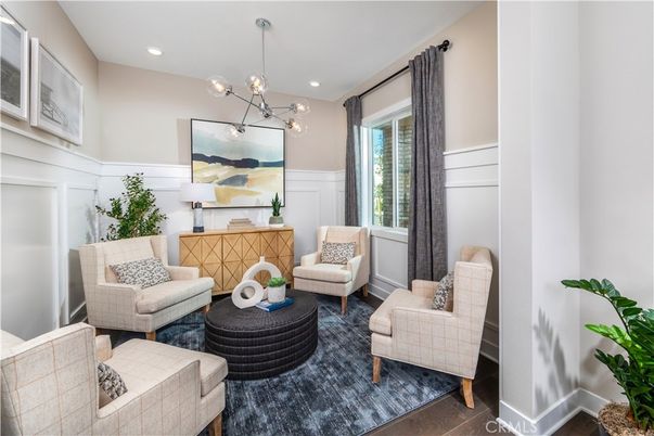 Interior, Living room, Pendant Lights, Recessed Lighting, Wood Texture Flooring