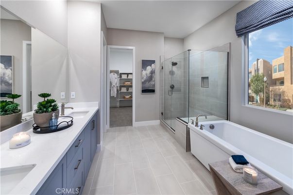Bathroom, Dual Sink Vanities, Glass Shower, Interior