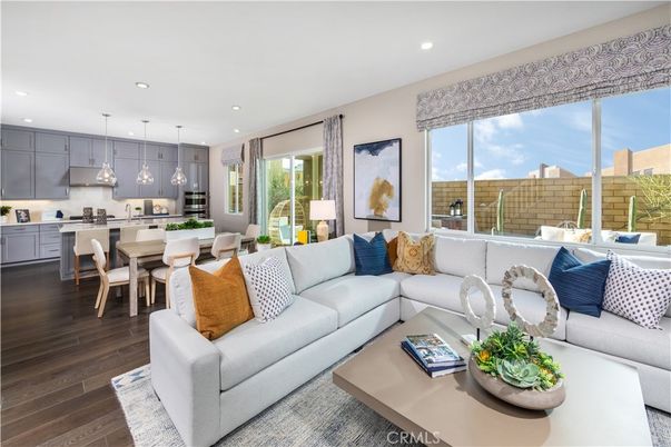 Dining room, Interior, Kitchen, Living room, Pendant Lights, Recessed Lighting, Stainless Steel Appliances, Wood Texture Flooring