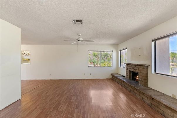 Empty room, Fireplace, Interior, Wood Texture Flooring