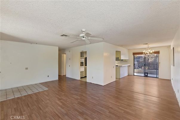 Chandelier, Empty room, Interior, Kitchen, Wood Texture Flooring