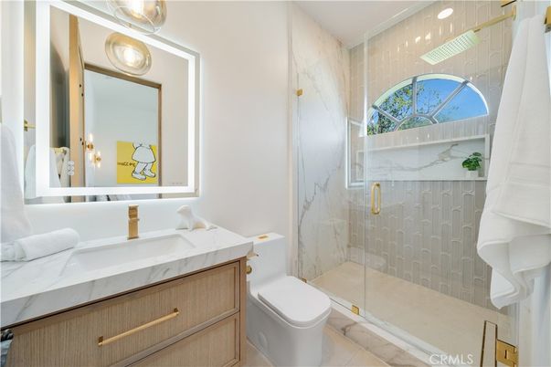 Bathroom, Glass Shower, Interior, Marble Walls