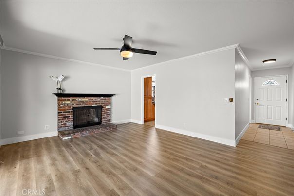 Empty room, Fireplace, Interior, Wood Texture Flooring