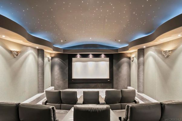 Home Theatre Room, Interior, Projection Screen, Recessed Lighting, Theatre Room