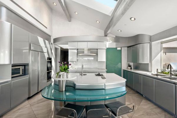 Interior, Kitchen, Recessed Lighting, Stainless Steel Appliances, Wooden Beams