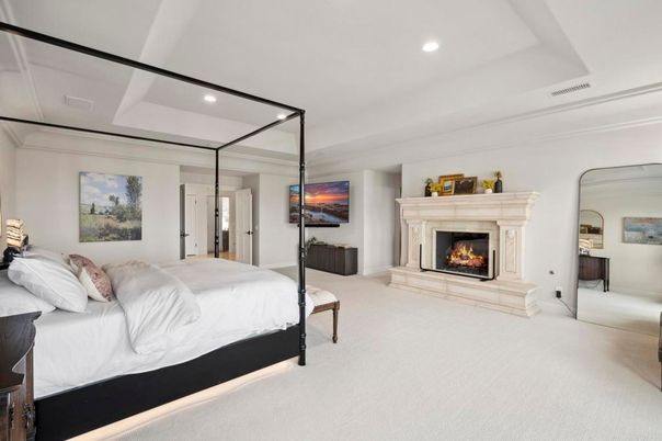 Bedroom, Fireplace, Interior, Recessed Lighting