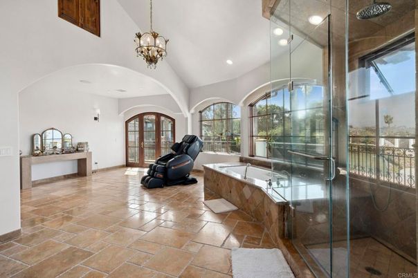 Bathroom, Chandelier, Interior, Recessed Lighting