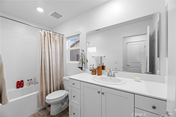Bathroom, Interior, Recessed Lighting, Wood Texture Flooring