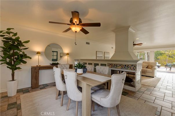 Dining room, Fireplace, Interior, Living room