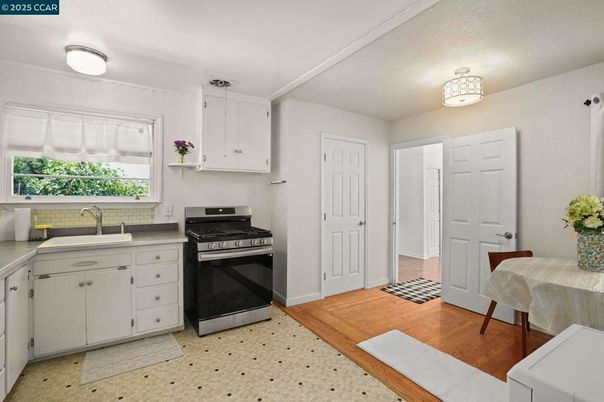 Interior, Kitchen, Stainless Steel Appliances, Wood Texture Flooring