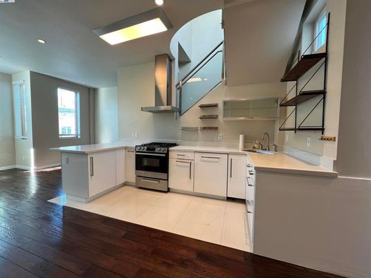 Interior, Kitchen, Recessed Lighting, Wood Texture Flooring