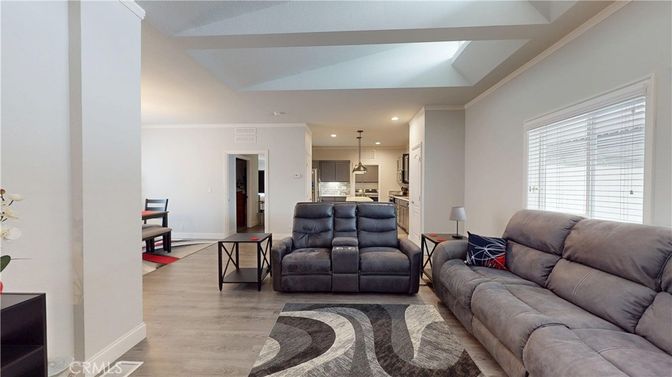 Interior, Kitchen, Living room, Pendant Lights, Recessed Lighting, Wood Texture Flooring
