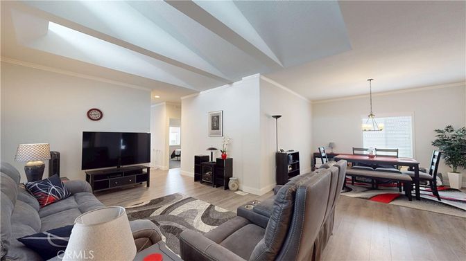 Dining room, Interior, Living room, Pendant Lights, Wood Texture Flooring