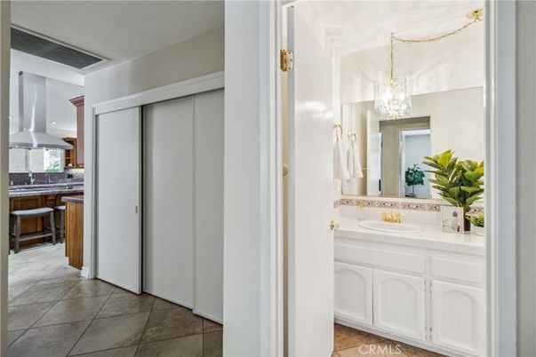 Bathroom, Chandelier, Interior, Tile Countertops