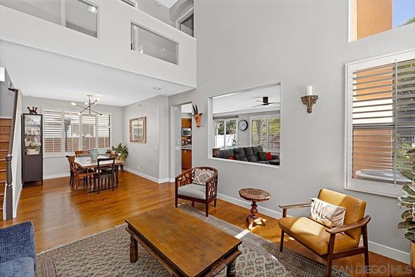 Dining room, Interior, Living room, Pendant Lights, Wood Texture Flooring