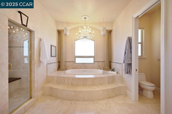 Bathroom, Glass Shower, Interior, Pendant Lights