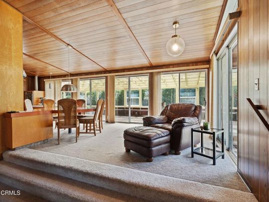 Dining room, Interior, Living room, Pendant Lights, Wooden Ceilings, Wooden Walls
