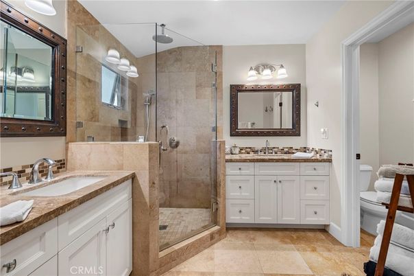 Bathroom, Dual Sink Vanities, Glass Shower, Interior