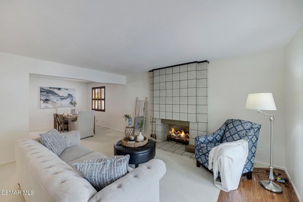 Dining room, Fireplace, Interior, Living room, Wood Texture Flooring