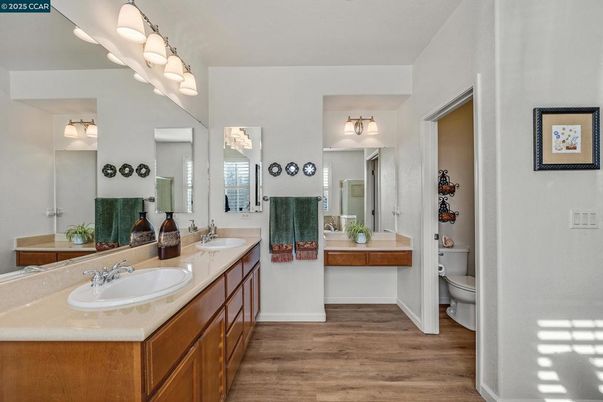 Bathroom, Dual Sink Vanities, Interior, Wood Texture Flooring