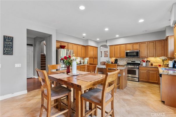 Dining room, Interior, Kitchen, Recessed Lighting, Stainless Steel Appliances