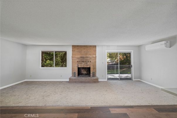 Empty room, Fireplace, Interior, Wood Texture Flooring