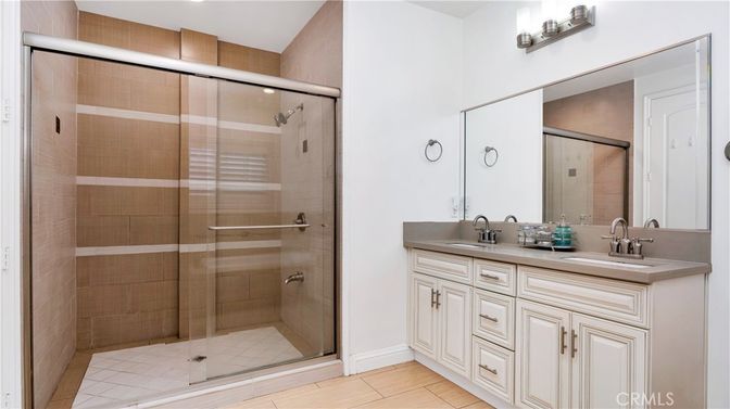 Bathroom, Dual Sink Vanities, Glass Shower, Interior