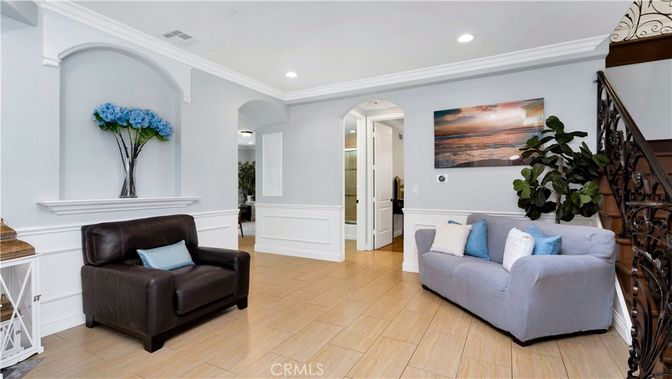 Fireplace, Interior, Recessed Lighting, Wood Texture Flooring