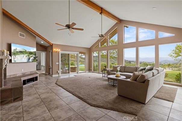 Interior, Living room, Recessed Lighting, Wooden Beams
