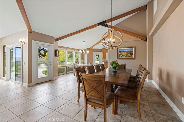 Chandelier, Dining room, Interior, Pendant Lights, Wooden Beams
