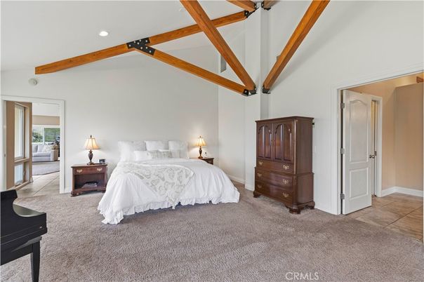 Bedroom, Interior, Recessed Lighting, Wooden Beams
